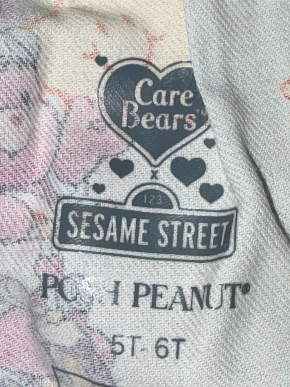 Posh Peanut X Care Bears X Sesame St Unisex Elmo P.J.’s with Dust bag sz 5/6 NWT